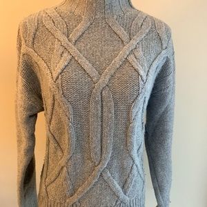 Gray wool cable style sweater size small
